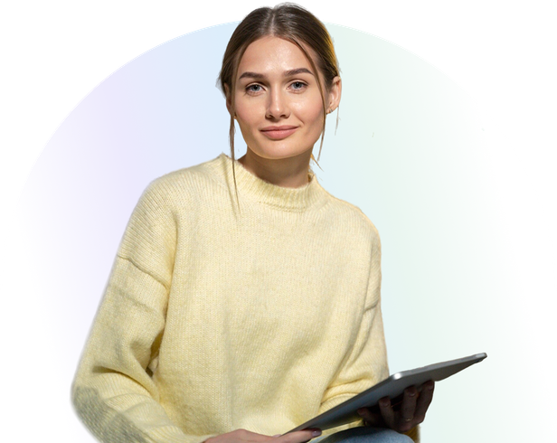 Lernende mit Tablet