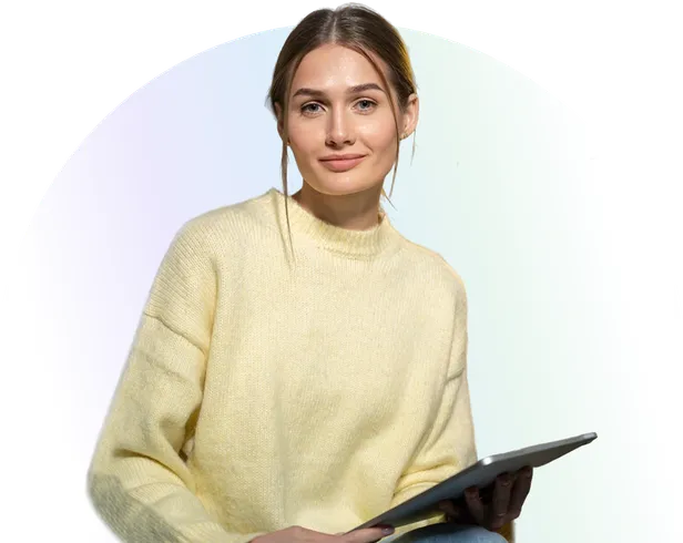 Lernende mit Tablet