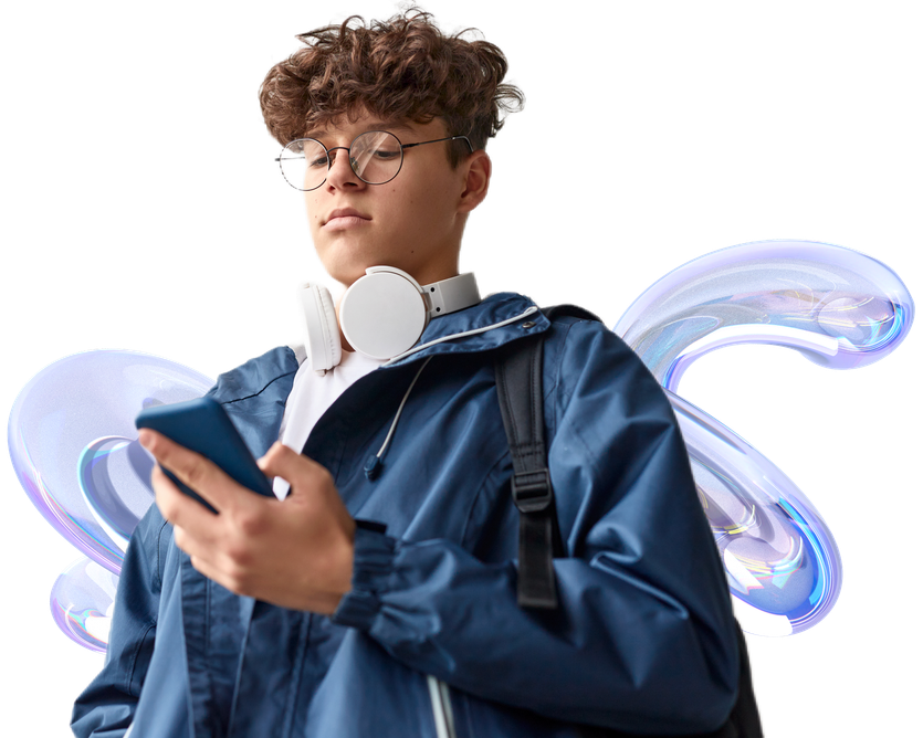 Schüler am Smartphone