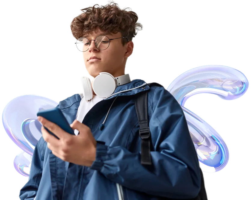 Schüler am Smartphone
