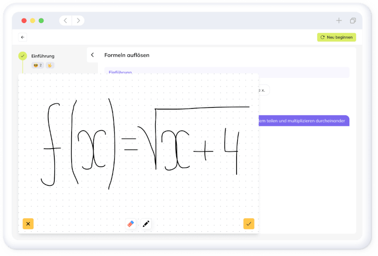 Adaptive Übungen mit einem echten Whiteboard